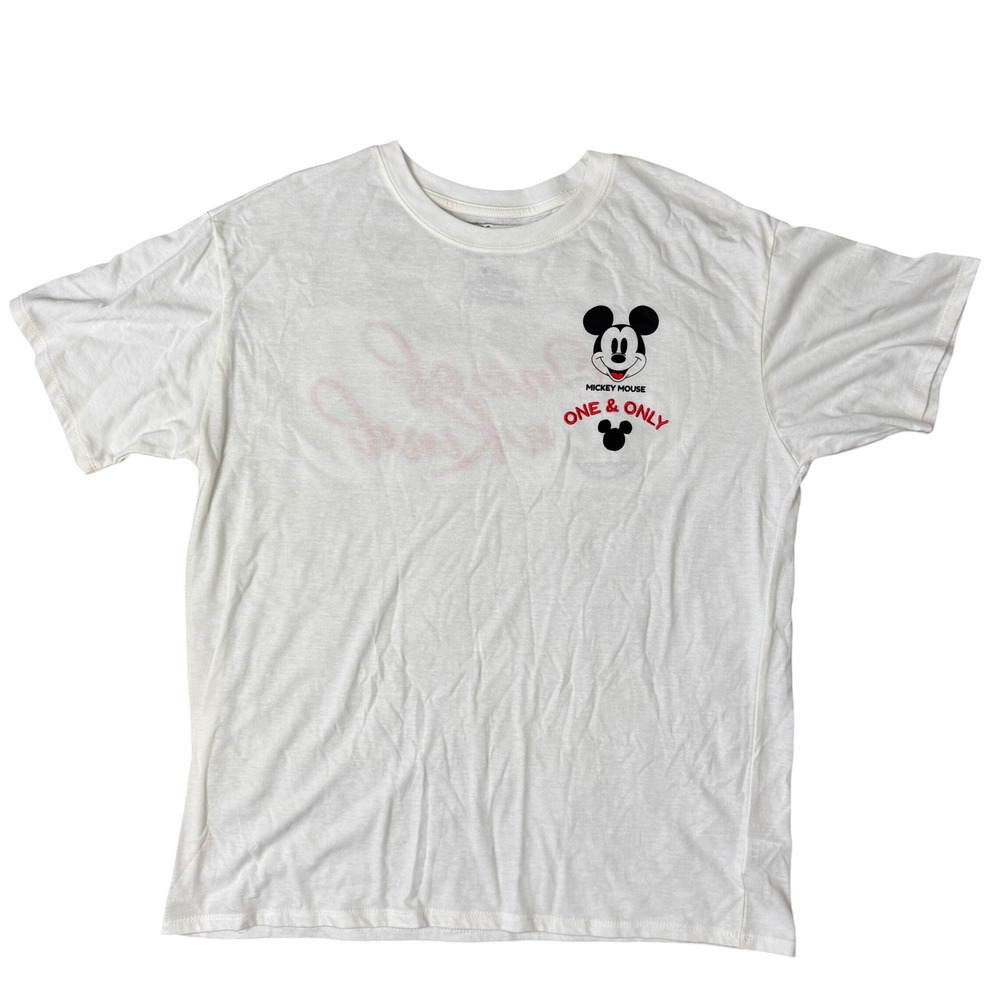 Disney Mickey Mouse One of a Kind Graphic T-Shirt White Juniors XL Freeze